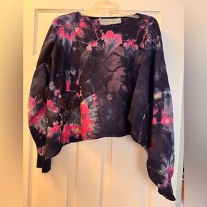 SOFT & COZY asymmetrical long sleeve tye-dye top.  Size LARGE.